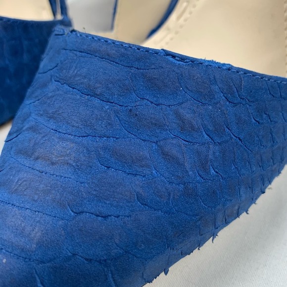 Alice Olivia Size 6 Blue Pointed Toe Suede Leather Pumps Dina Whipstitch Brazil - Picture 10 of 16